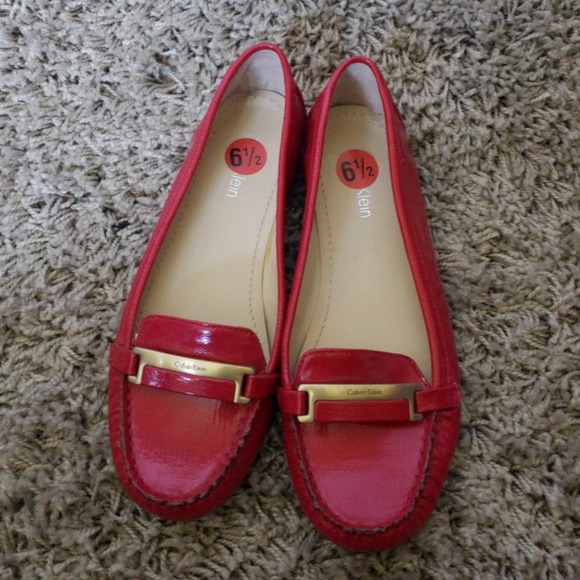 calvin klein red flats